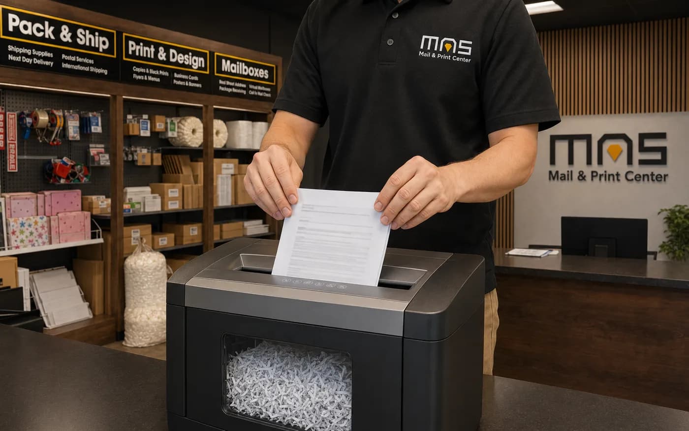 Document Shredding at MAS Mail & Print Center