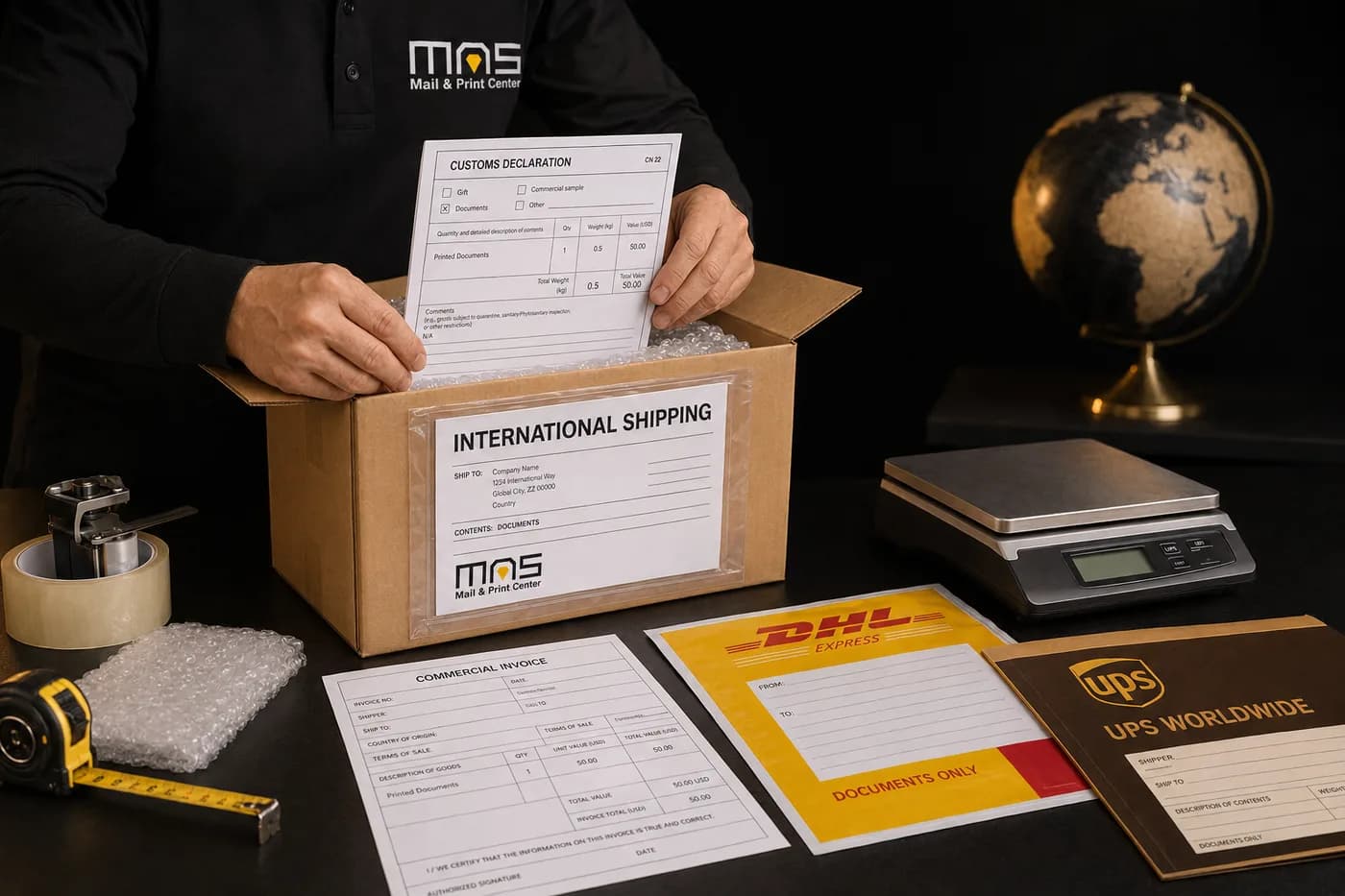 International Shipping at MAS Mail & Print Center